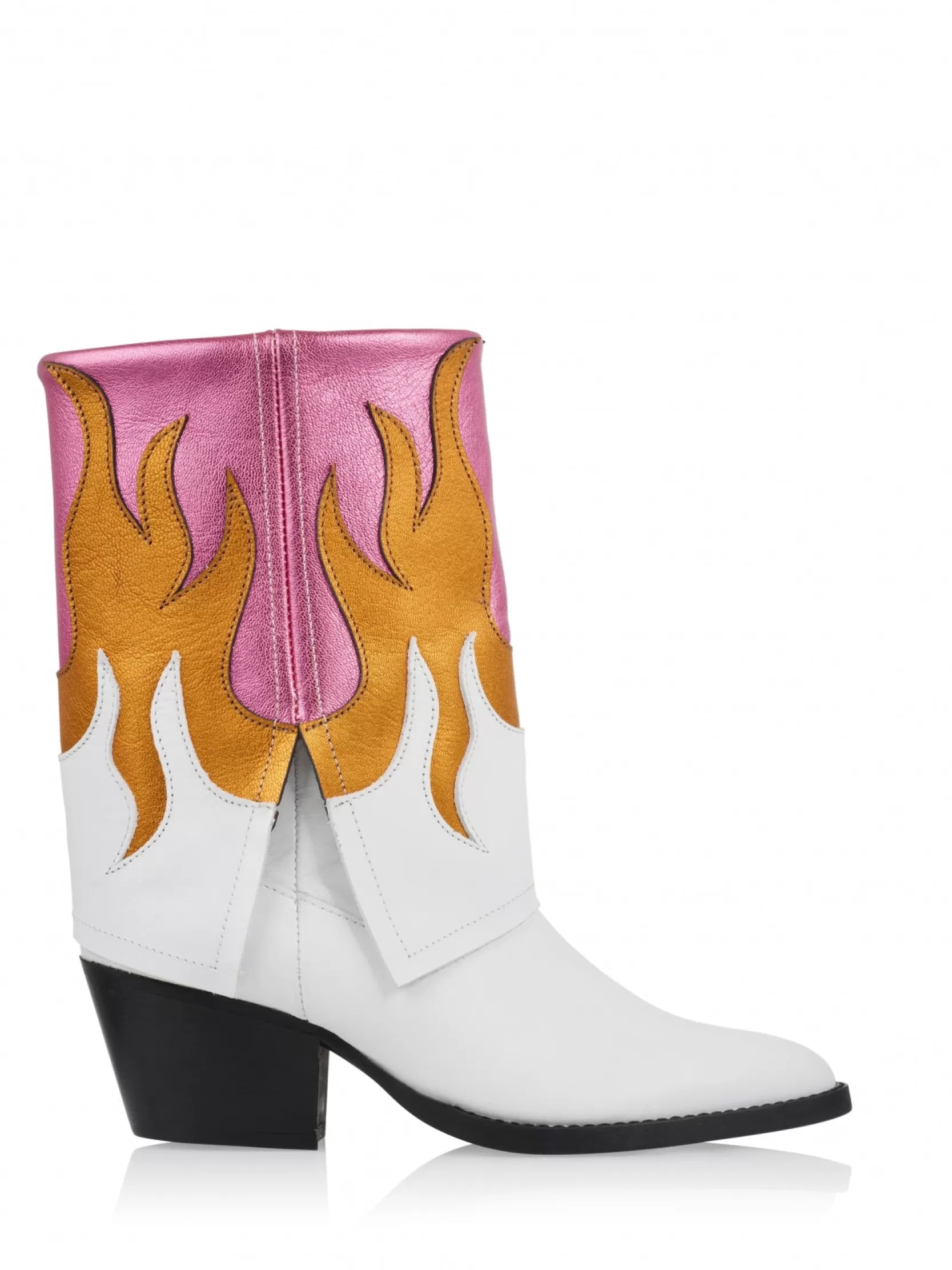 DWRS label WESTERNBOOTS>BARBADOS leer - Westernboots | White / Pink / Orang