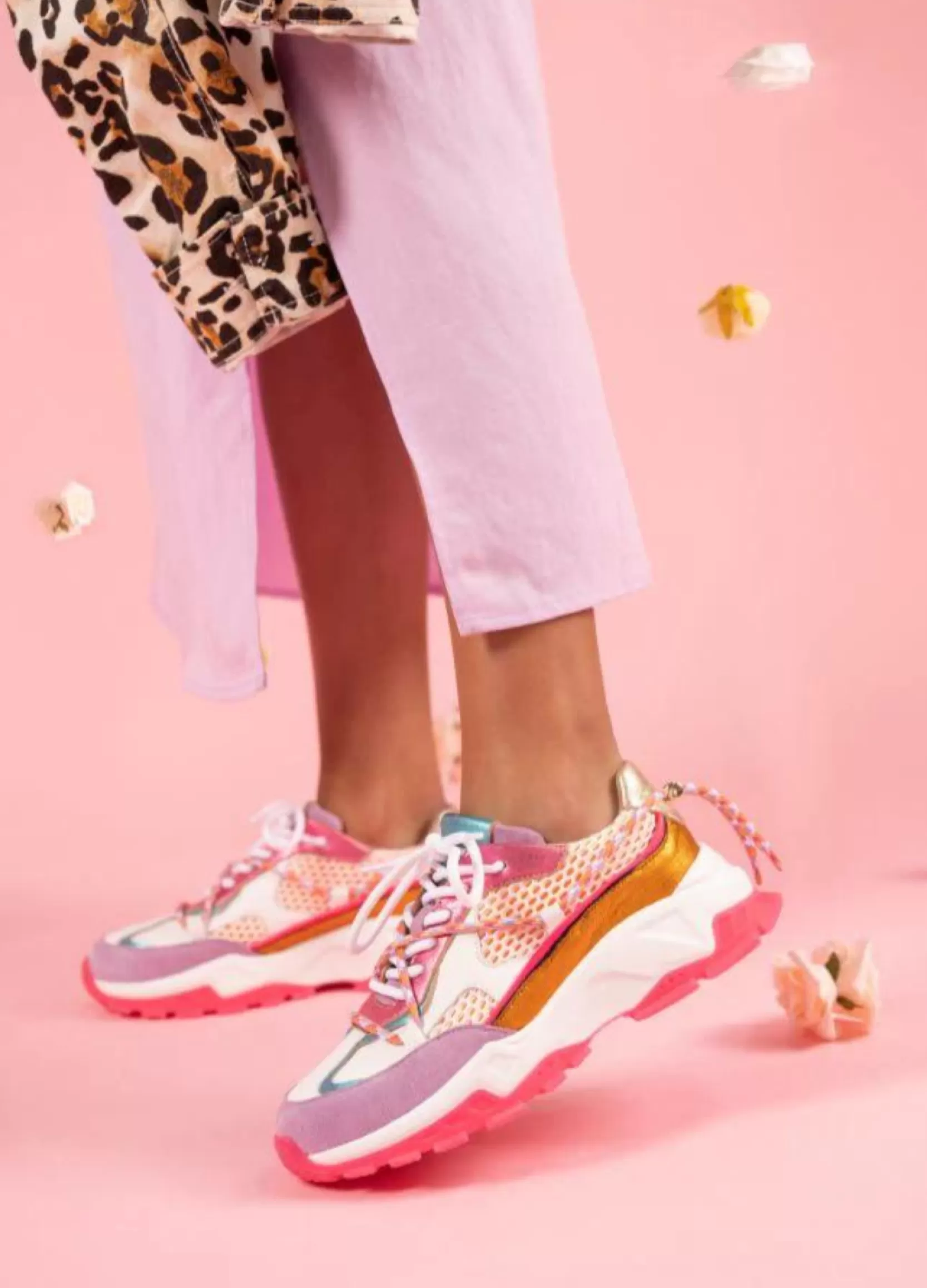 DWRS label SNEAKERS>BONNEY leer - Sneakers | Pink / Lila / Orange