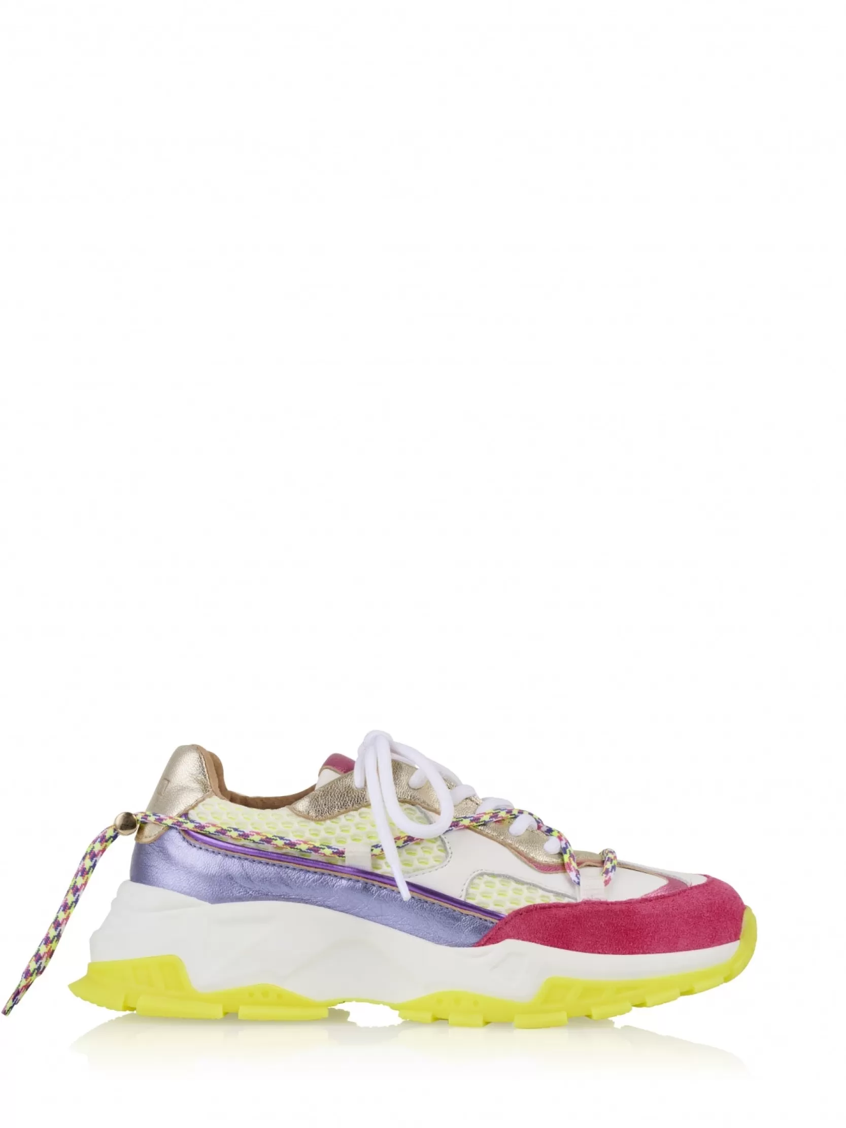 DWRS label SNEAKERS>BONNEY leer - Sneakers | Yellow / Lila