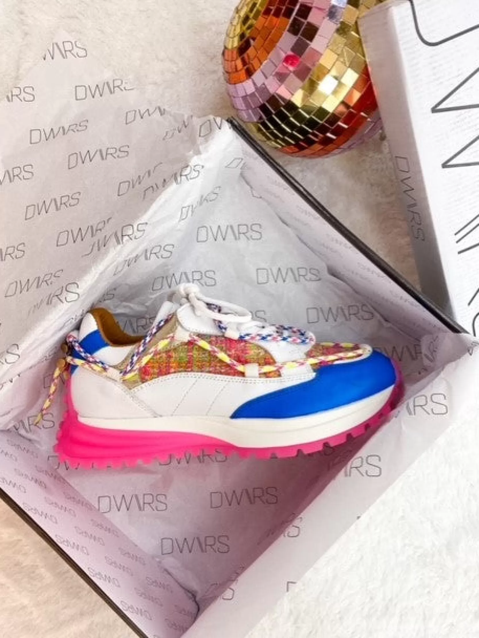 DWRS label SNEAKERS>BRAY tweed - Sneakers | White / Pink