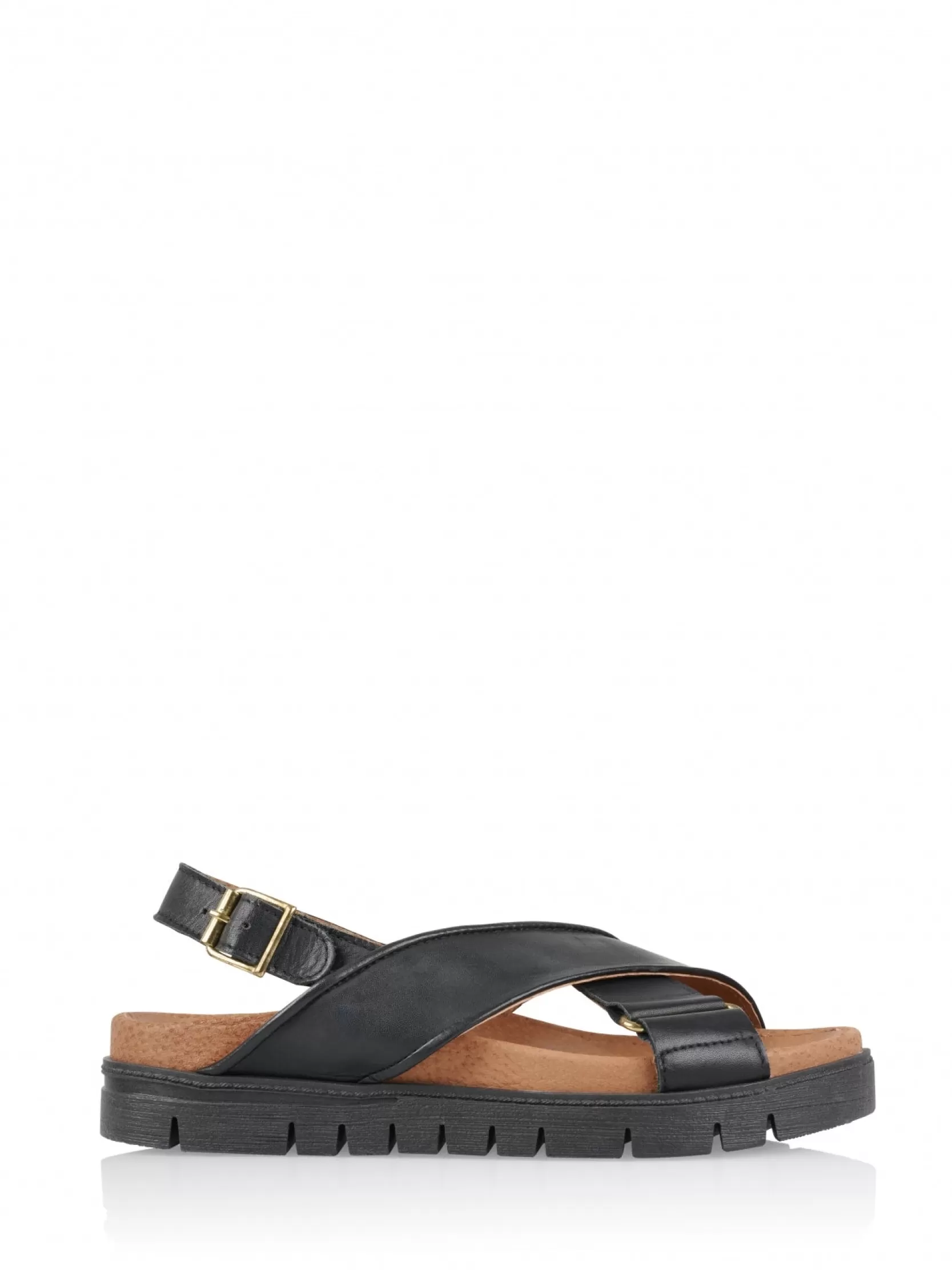 DWRS label SLIPPERS EN SANDALEN>BURKINA leer - Sandalen | Black