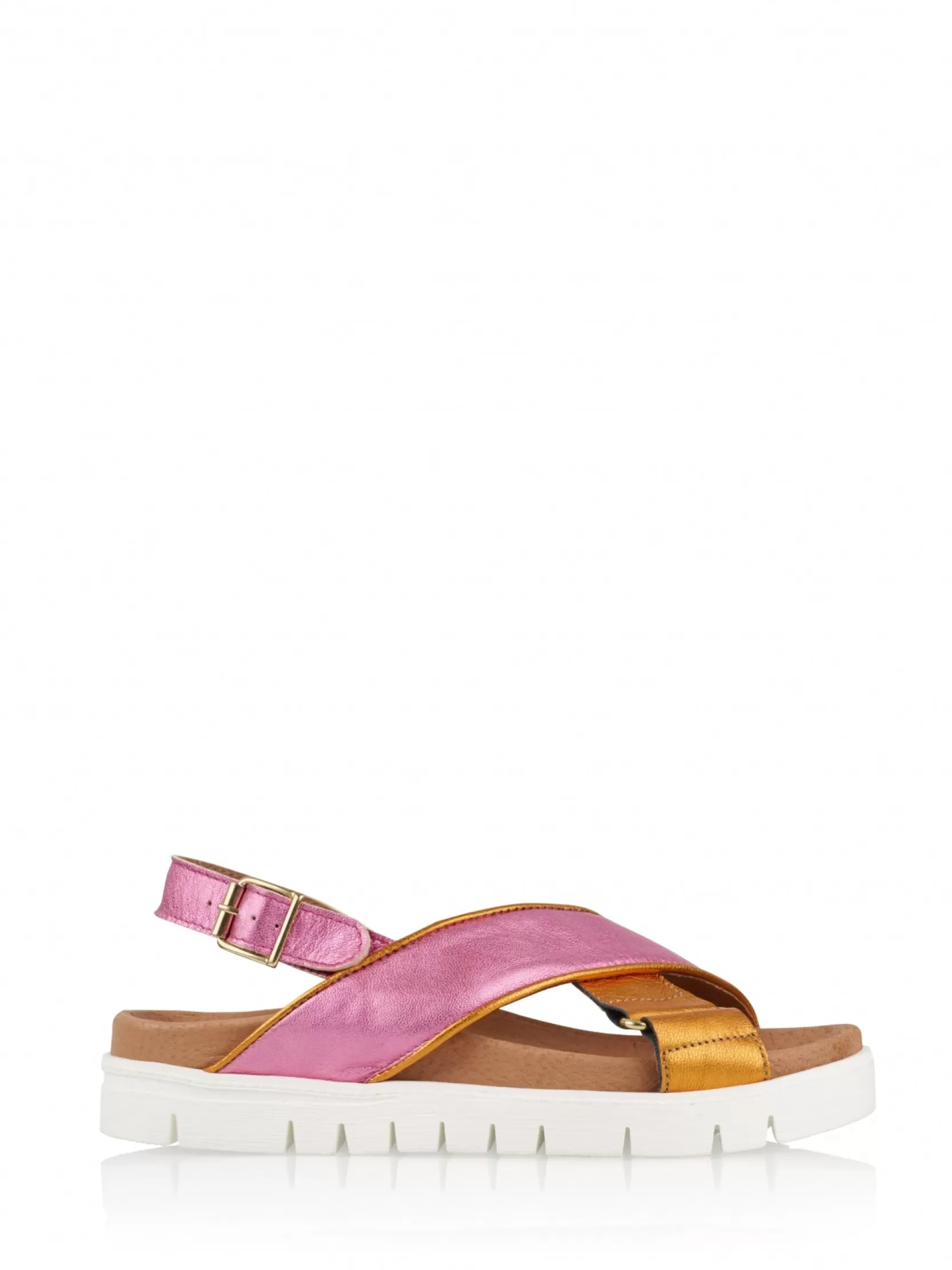 DWRS label SLIPPERS EN SANDALEN>BURKINA metallic - Sandalen | Pink / Orange