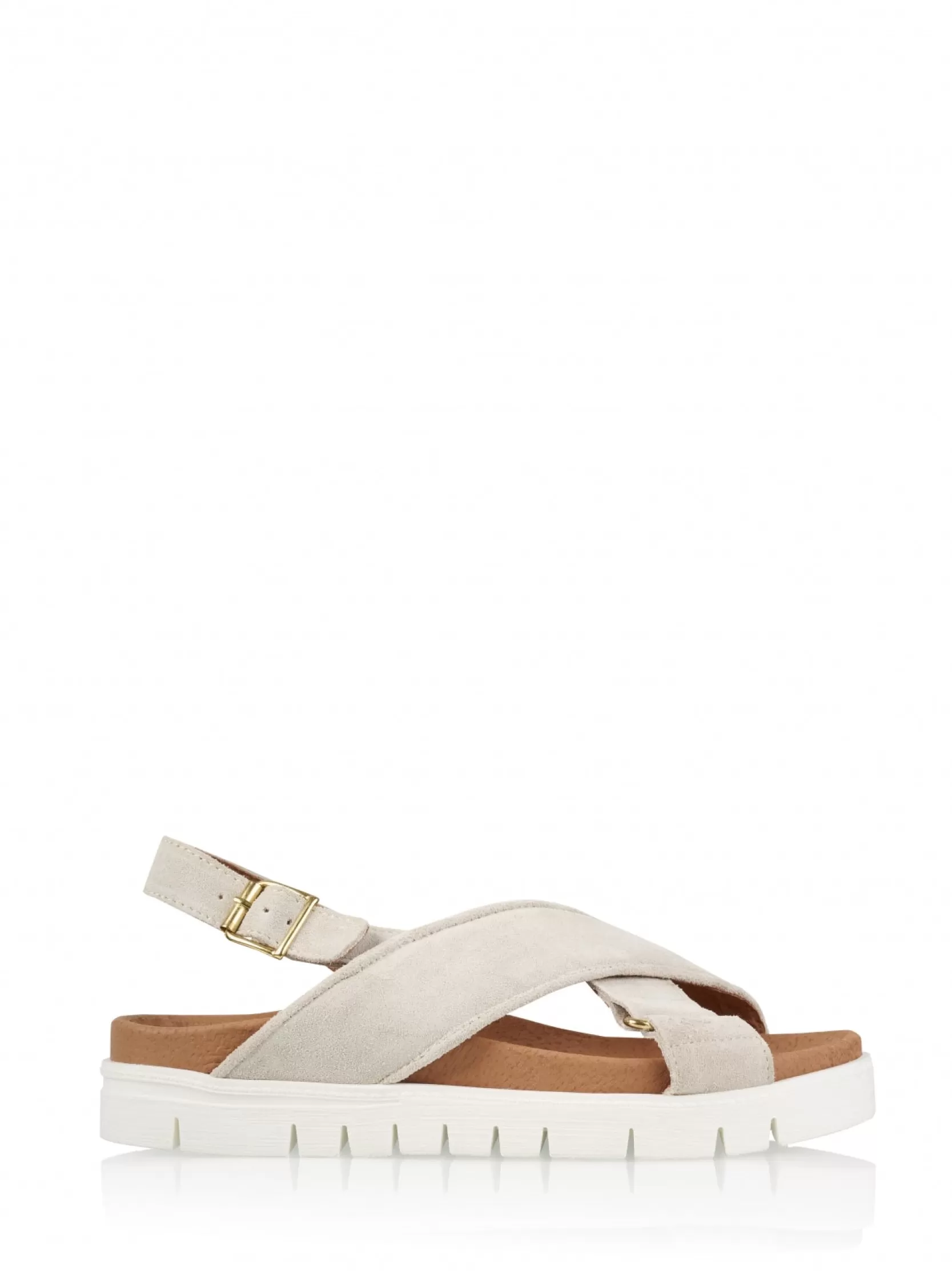 DWRS label SLIPPERS EN SANDALEN>BURKINA suede - alen | Sand