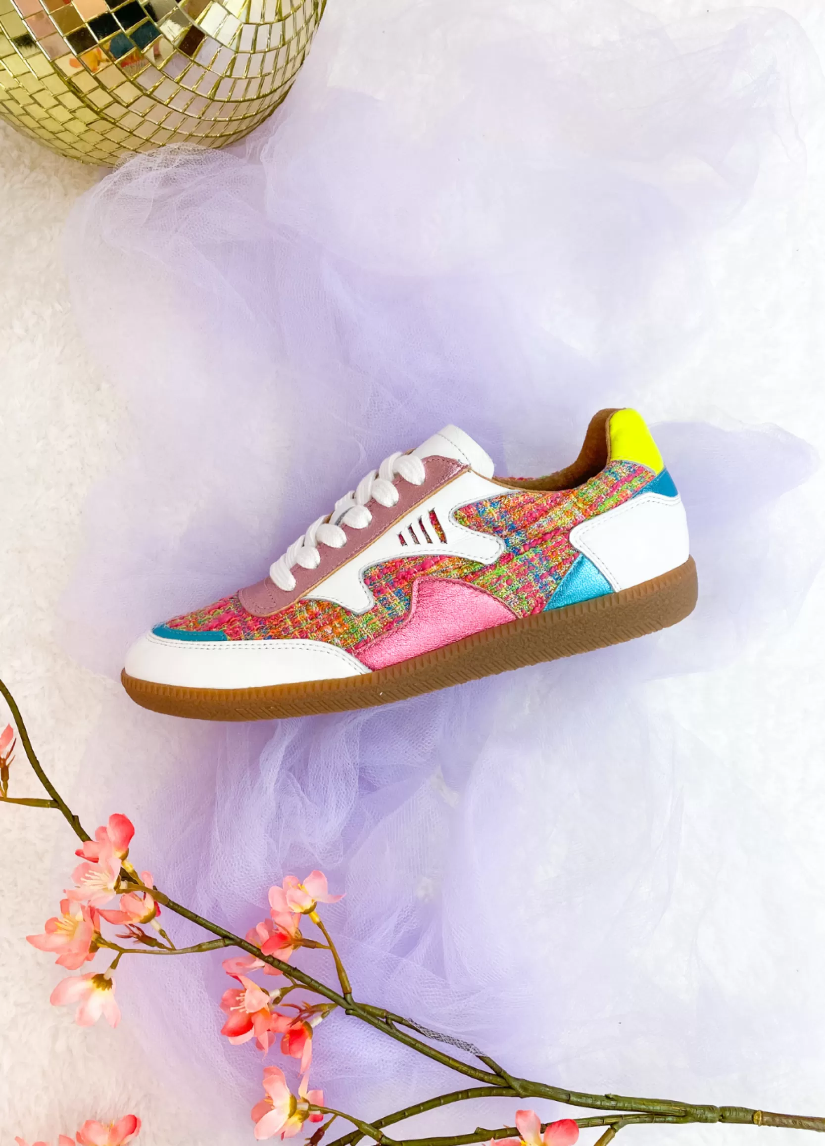 DWRS label SNEAKERS>ISELLE tweed - Sneakers | White / Pink