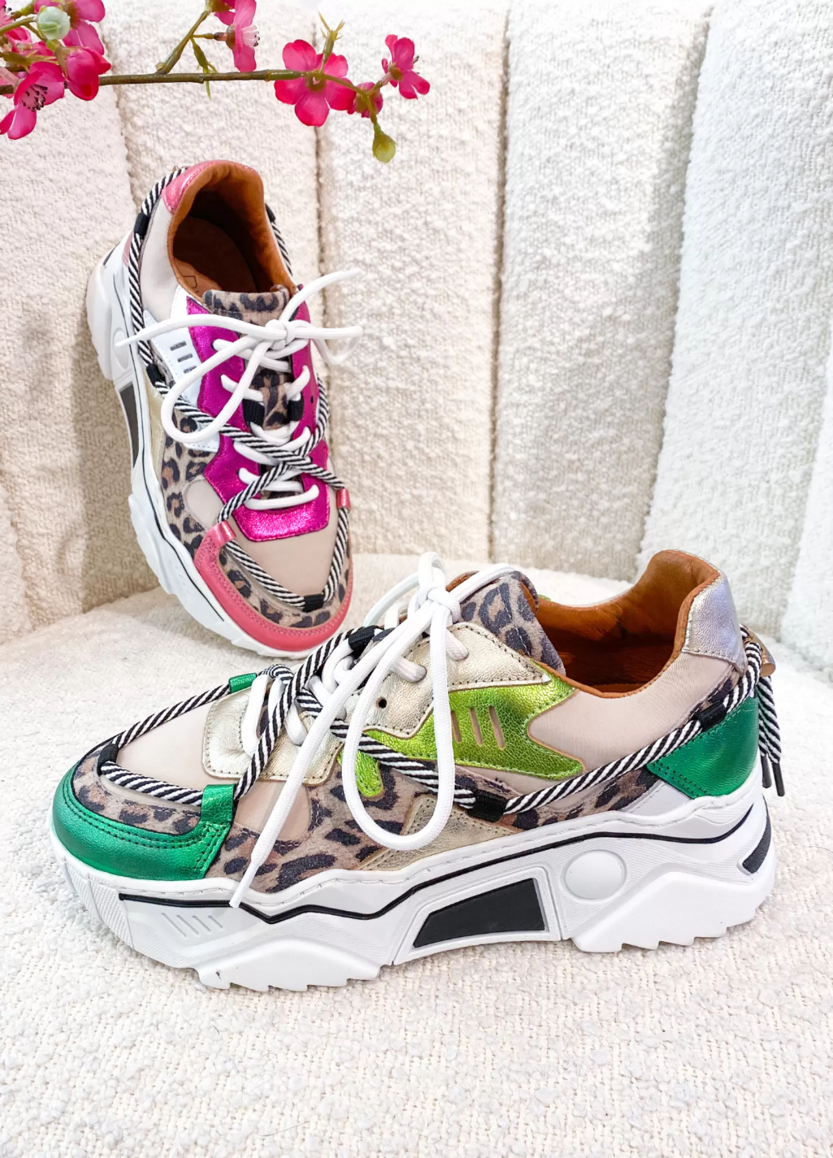 DWRS label SNEAKERS>JUPITER leopard - Sneakers | Sand / Green