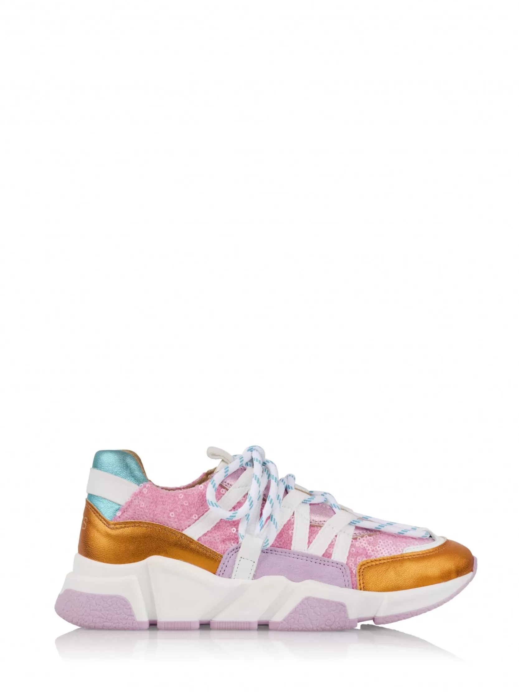 DWRS label SNEAKERS>LOS ANGELES sequins - Sneakers | Pink / Orange