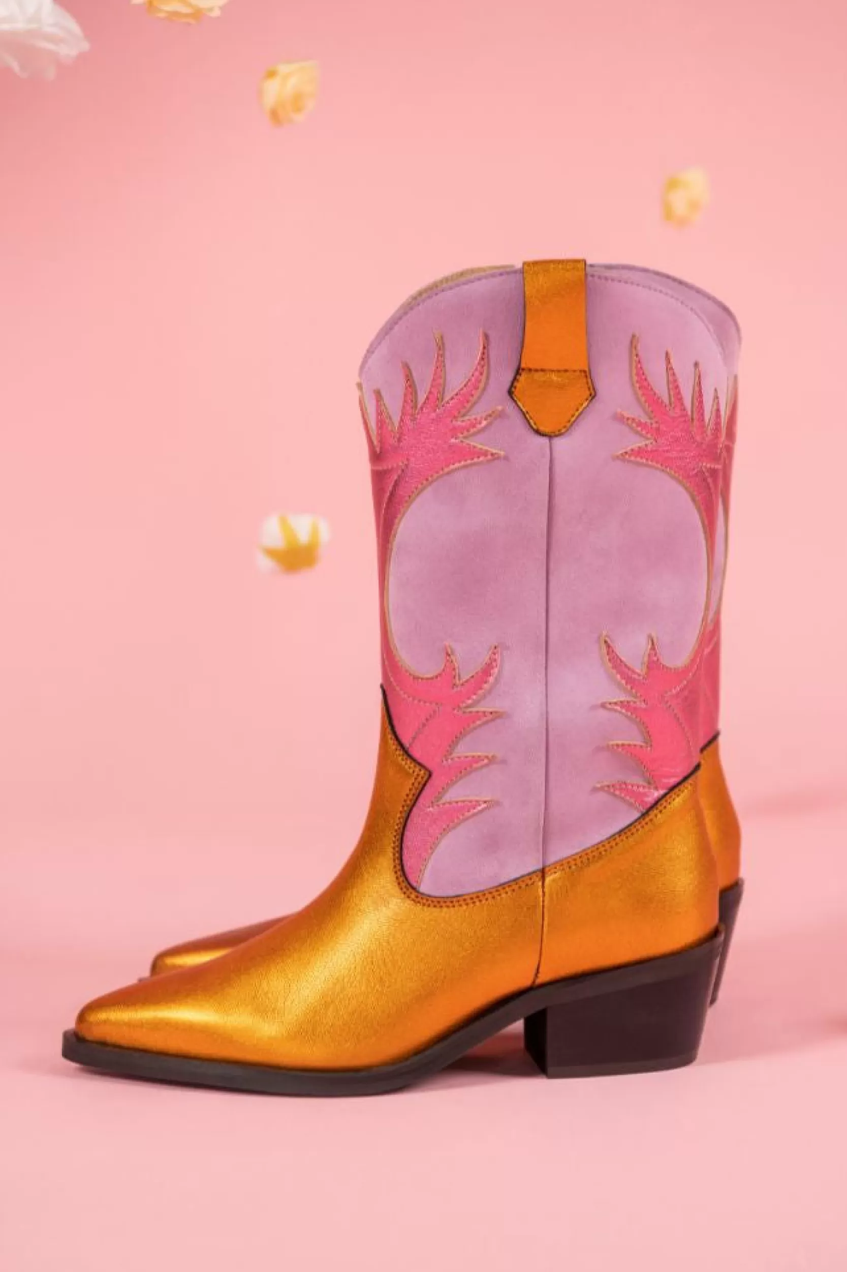 DWRS label WESTERNBOOTS>MESSINA suede - Westernboots | Lila / Pink / Orange