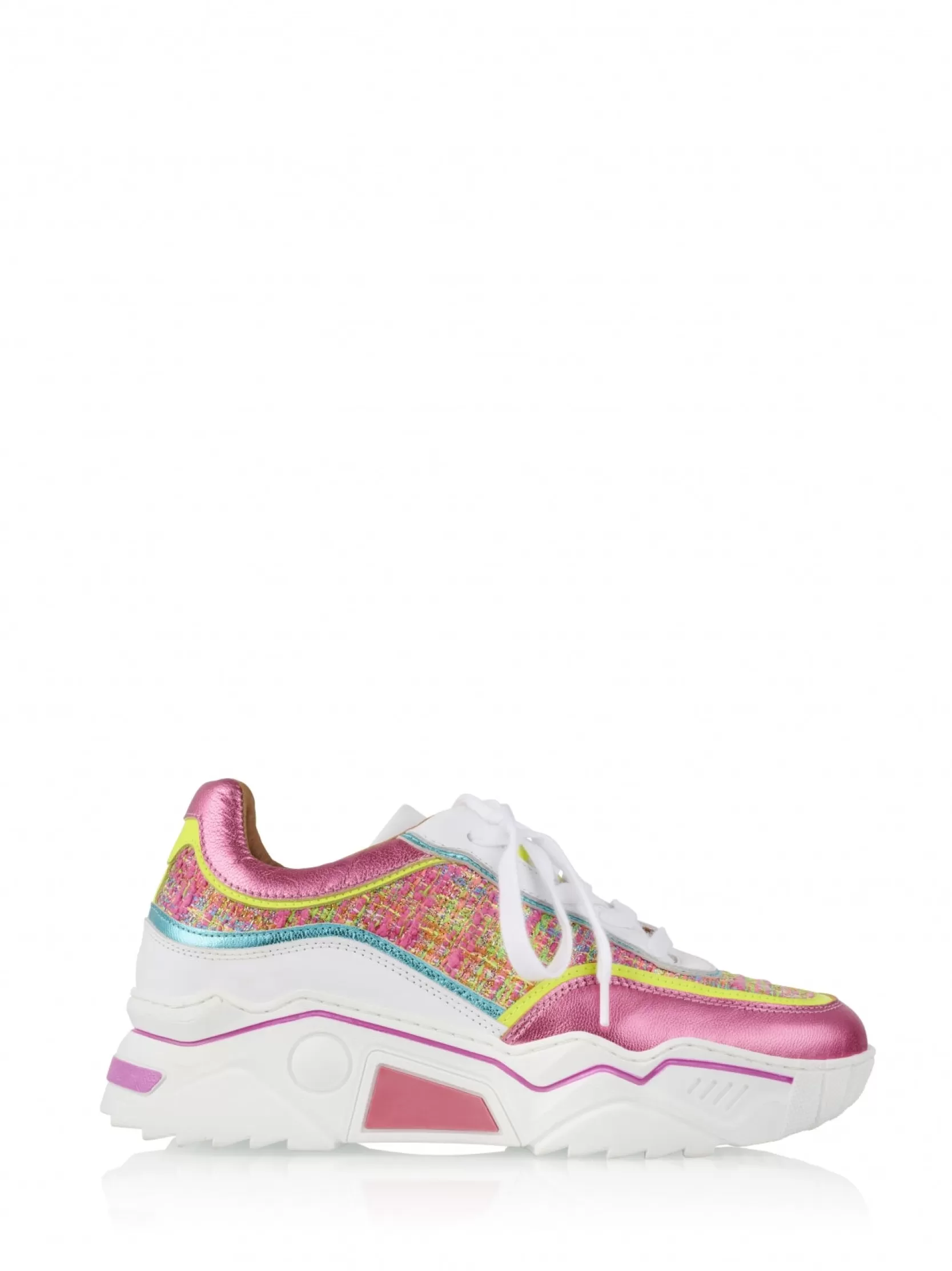 DWRS label SNEAKERS>MOON tweed - Sneakers | Pink / Yellow