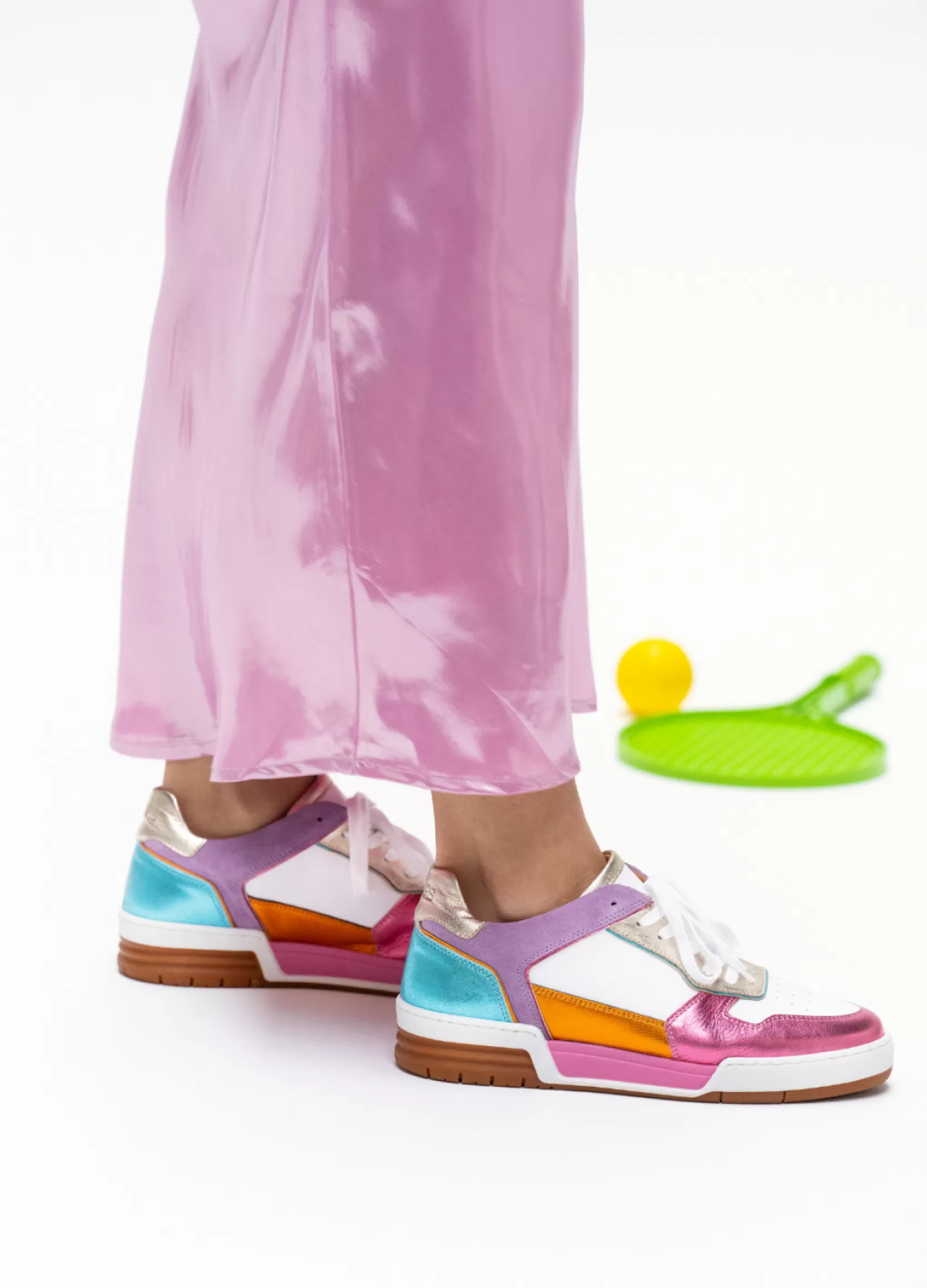 DWRS label SNEAKERS>RUGBY leer - Sneakers | Lila / Pink / Orange