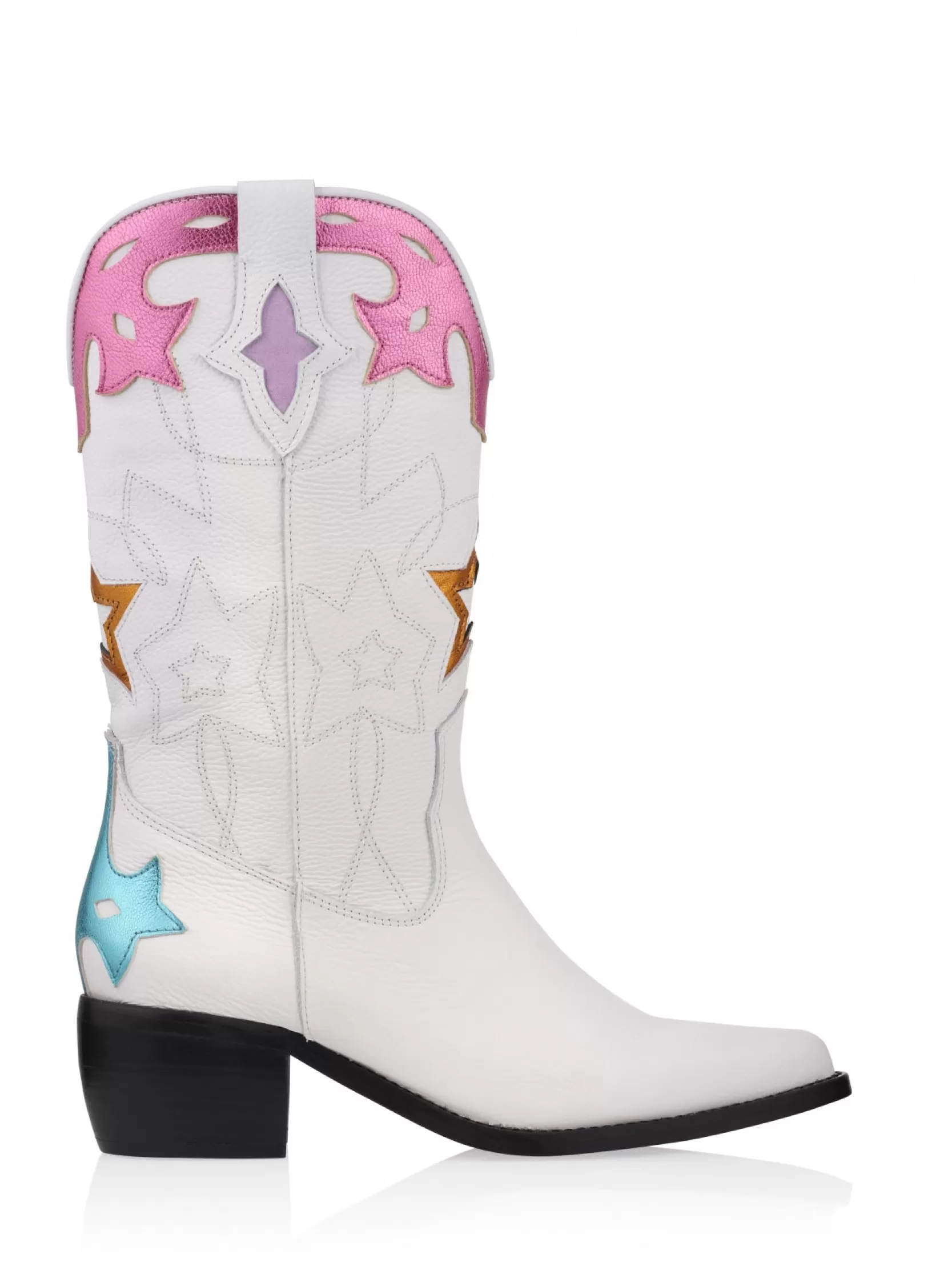 DWRS label WESTERNBOOTS>SHELBY leer - Westernboots | White / Pink