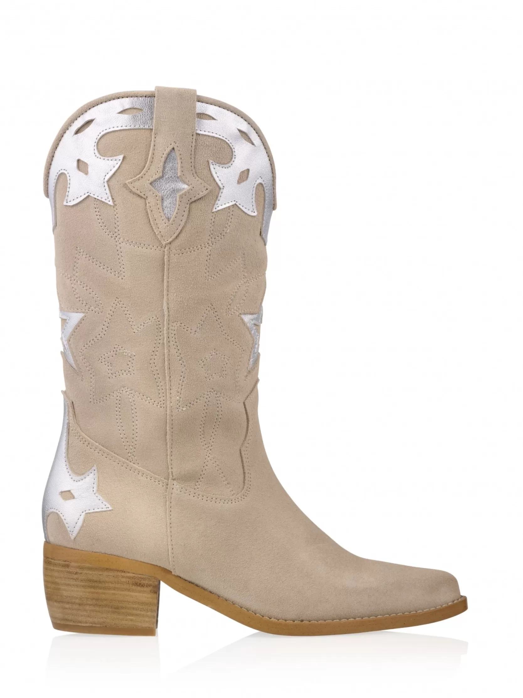 DWRS label WESTERNBOOTS>SHELBY suede - Westernboots | Sand / Silver