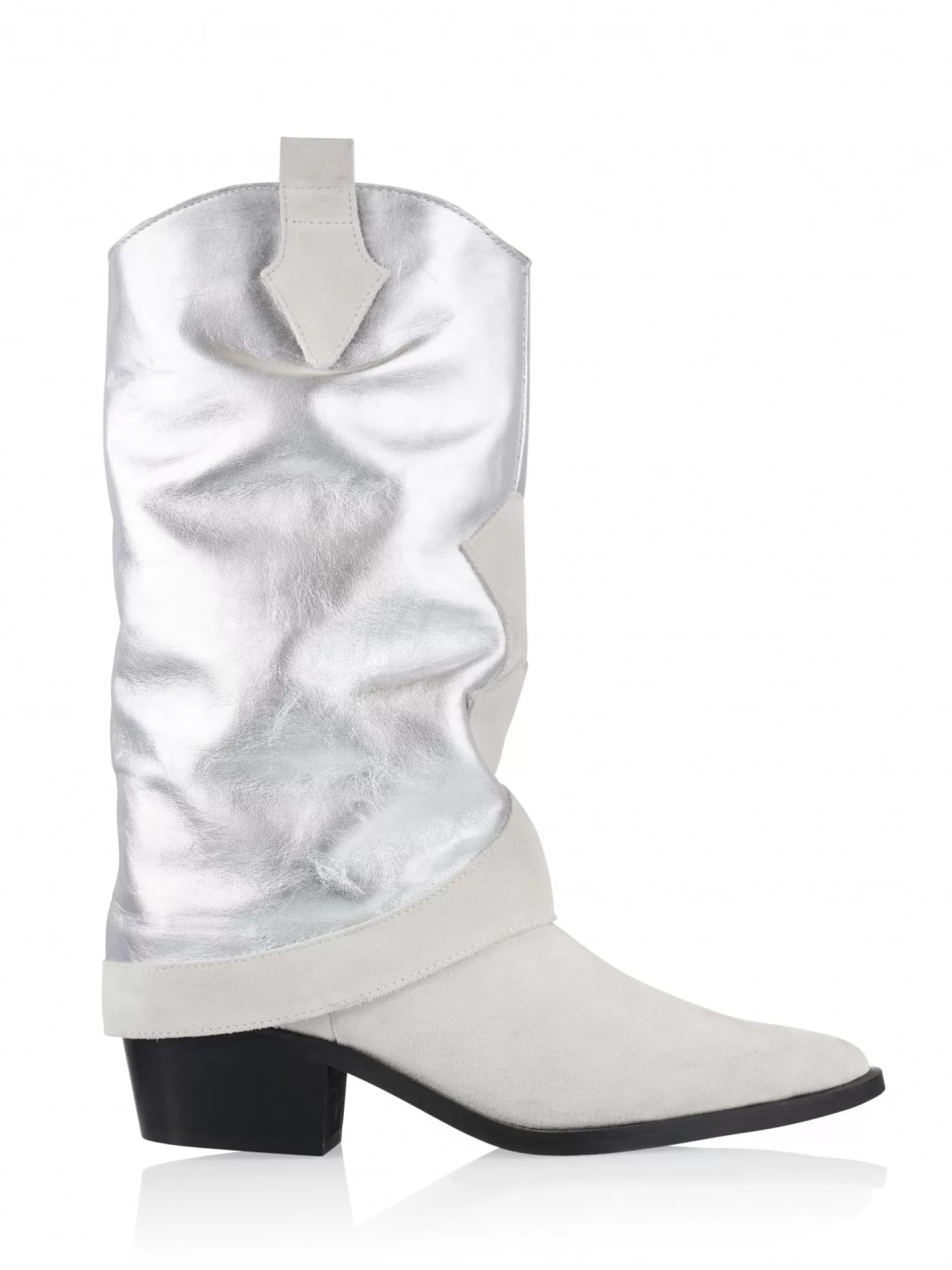 DWRS label WESTERNBOOTS>SHETLAND metallic - Westernboots | Silver / Ice